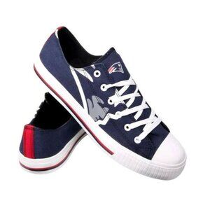 NFL New England Patriots Team Logo Low-Top Canvas Sneakers Shoes Men's 10